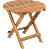 Christopher Knight Home Aurl 17.75″ W Outdoor Acacia Wood Side Table, Round End Table, Slats Panel Design, Foldable and Adjustable Small Coffee Desk, Sofa Side Desk, No Assembly Needed, 175lbs Teak