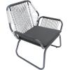 Christopher Knight Home Ava Outdoor 3 Piece Rope and Steel Chat Set, Finish, Gray/White/Gray