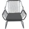 Christopher Knight Home Ava Outdoor 3 Piece Rope and Steel Chat Set, Finish, Gray/White/Gray