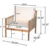 Christopher Knight Home Barris Lounge Chair Outdoor Set of 2, Patio Accent Chair, Comfy Reading Extra Seat, Wooden Frame+Rope Woven+Removable Cushion, for Garden/Backyard/Balcony/Poolside,Teak+Beige(Teak+beige)