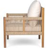 Christopher Knight Home Barris Lounge Chair Outdoor Set of 2, Patio Accent Chair, Comfy Reading Extra Seat, Wooden Frame+Rope Woven+Removable Cushion, for Garden/Backyard/Balcony/Poolside,Teak+Beige(Teak+beige)