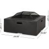 Christopher Knight Home Berwick Outdoor Lightweight Concrete Wood Burning Square Fire Pit, Dark Gray