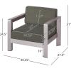 Christopher Knight Home Booth Outdoor Aluminum Club Chairs, Silver (Set of 2), Sliver/Khaki