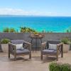 Christopher Knight Home Brava Outdoor Acacia Wood Club Chairs with Water Resistant Cushions (Set of 2), 30.25 “W x 30.25 “D x 26.5 “H, Gray + Dark Gray