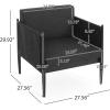 Christopher Knight Home Brookn Outdoor Contemporary Modern Patio Fabric Aluminum Frame Club Chair, Outdoor Armchair for Relaxing in Garden, Poolside, with Water Resistant and Removable Cushion, Black