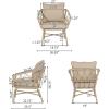 Christopher Knight Home Bruce Outdoor 3 Piece Chat Set with Cushion – Wicker – Light Brown/Beige