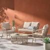 Christopher Knight Home Bruce Outdoor 4 Seater Chat Set with Cushion – Wicker – Light Brown/Beige