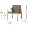Christopher Knight Home Bryan Club Chair, 25.5 “W x 26 “D x 32.25 “H, Teak + Gray