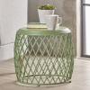 Christopher Knight Home Bryony Indoor 19″ Diameter Lattice Iron Side Table, Matte Green