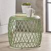 Christopher Knight Home Bryony Indoor 19″ Diameter Lattice Iron Side Table, Matte Green