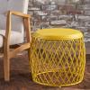 Christopher Knight Home Bryony Indoor 19″ Diameter Lattice Iron Side Table, Matte Yellow