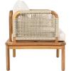 Christopher Knight Home Coby Patio Acacia Wood and Rope Weave Accent Chair, Outdoor Lounge Chair with Cushion, Deep Seating Garden Armchair, Comfy Reading Chair, Single Sofa Club Chair, Teak+Beige