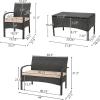 Christopher Knight Home Cordoba PE Rattan Chat Set, 4-Pcs Set, Brown / Tan