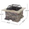 Christopher Knight Home Corporal Square Fire Pit, Stone