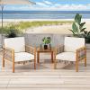 Christopher Knight Home Corrine Outdoor Acacia Wood Club Chair with Wicker Accents (Set of 2), Teak Finish, Light Multi-Brown, Beige