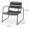 Christopher Knight Home Cowan Outdoor Dining Chair (Set of 2), Matte Coral(Matte Black)