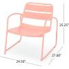 Christopher Knight Home Cowan Outdoor Dining Chair (Set of 2), Matte Coral(Matte Coral)