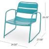 Christopher Knight Home Cowan Outdoor Dining Chair (Set of 2), Matte Coral(Matte Teal)