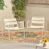 Christopher Knight Home Cowan Outdoor Dining Chair (Set of 2), Matte Coral(Matte White)