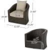 Christopher Knight Home Darius Outdoor Aluminum Framed Wicker Swivel Chair with Water Resistant Cushions, Mix Brown / Mix Khaki