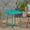 Christopher Knight Home Doris Outdoor Modern 18″ Side Table with Steel Legs-Teal