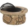 Christopher Knight Home Easton Glass Fiber Reinforced Cement / Iron Fire Pit, Natural