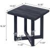 Christopher Knight Home Eella 18.25” Acacia Wood Outdoor Side Table, Square Slat Top with X-Stretcher Base, Patio Decorative End Table for Patio Balcony & Garden Decor, Easy Assembly, Black