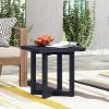Christopher Knight Home Eella 18.25” Acacia Wood Outdoor Side Table, Square Slat Top with X-Stretcher Base, Patio Decorative End Table for Patio Balcony & Garden Decor, Easy Assembly, Black
