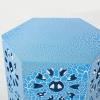 Christopher Knight Home Eliana Outdoor 12″ Sunburst Iron Side Table, Crackle Teal(Crackle Blue)