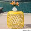 Christopher Knight Home Eliana Outdoor 12″ Sunburst Iron Side Table, Crackle Teal(Matte Yellow)