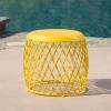 Christopher Knight Home Eliana Outdoor 12″ Sunburst Iron Side Table, Crackle Teal(Matte Yellow)
