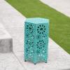 Christopher Knight Home Eliana Outdoor 12″ Sunburst Iron Side Table, Crackle Teal(Wanda crackle Teal)