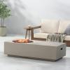 Christopher Knight Home Evatt Outdoor 50,000 BTU Rectangular Fire Pit Table (No Tank Holder) – Lightweight Concrete – Light Gray