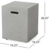 Christopher Knight Home Evatt Outdoor 50,000 BTU Rectangular Fire Pit Table with Tank Holder – Lightweight Concrete – Light Gray