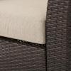 Christopher Knight Home Glenwood Outdoor Aluminum Framed Wicker Swivel Chairs with Water Resistant Cushions, 2-Pcs Set, Mix Brown / Mix Beige / Coffee