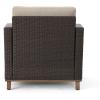Christopher Knight Home Glenwood Outdoor Aluminum Framed Wicker Swivel Chairs with Water Resistant Cushions, 2-Pcs Set, Mix Brown / Mix Beige / Coffee