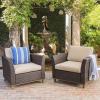 Christopher Knight Home Glenwood Outdoor Aluminum Framed Wicker Swivel Chairs with Water Resistant Cushions, 2-Pcs Set, Mix Brown / Mix Beige / Coffee