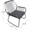Christopher Knight Home Gloria Outdoor Rope and Steel Club Chairs (Set of 2), Gray/Gray/White