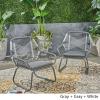Christopher Knight Home Gloria Outdoor Rope and Steel Club Chairs (Set of 2), Gray/Gray/White
