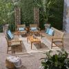 Christopher Knight Home Hamptom Outdoor 5 Piece Acacia Wood and Wicker Sofa Chat Set, 75.5 “W x 31 “D x 31.5 “H, Gray + Natural Brown