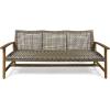 Christopher Knight Home Hamptom Outdoor 5 Piece Acacia Wood and Wicker Sofa Chat Set, 75.5 “W x 31 “D x 31.5 “H, Gray + Natural Brown