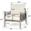 Christopher Knight Home Havets Set of 2 Patio Acacia Wood Club Chair with Woven Rope, Outdoor Armchair, Water-Repellent Thick Cushion Deep Seating for Porch, Garden, Backyard, Balcony, Teak+Beige(Gray+beige)