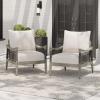 Christopher Knight Home Havets Set of 2 Patio Acacia Wood Club Chair with Woven Rope, Outdoor Armchair, Water-Repellent Thick Cushion Deep Seating for Porch, Garden, Backyard, Balcony, Teak+Beige(Gray+beige)