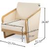 Christopher Knight Home Haya Wood Club Patio Chair Set of 2, Acacia Wood Accent Chairs with Cushions, Open Arm Outdoor Lounge Seating Sofa Side Chairs for Balcony Backyard Garden Poolside, Teak+Beige(Teak+ Beige mesh Arm)