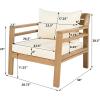 Christopher Knight Home Jamaia Outdoor Acacia Wood Club Chair Set of 2, Patio Armchair with Thick Beige Cushions, Deep Seating Furniture for Garden, Porch, Backyard, Balcony, Light Teak Finish, Beige(Light Teak+beige)