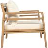 Christopher Knight Home Jamaia Outdoor Acacia Wood Club Chair Set of 2, Patio Armchair with Thick Beige Cushions, Deep Seating Furniture for Garden, Porch, Backyard, Balcony, Light Teak Finish, Beige(Light Teak+beige)