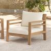 Christopher Knight Home Jamaia Outdoor Acacia Wood Club Chair Set of 2, Patio Armchair with Thick Beige Cushions, Deep Seating Furniture for Garden, Porch, Backyard, Balcony, Light Teak Finish, Beige(Light Teak+beige)