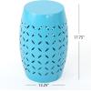 Christopher Knight Home Jorell Lace Cut Iron Accent Table, Blue