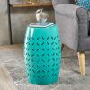 Christopher Knight Home Jorell Lace Cut Iron Accent Table, Teal