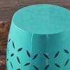Christopher Knight Home Jorell Lace Cut Iron Accent Table, Teal